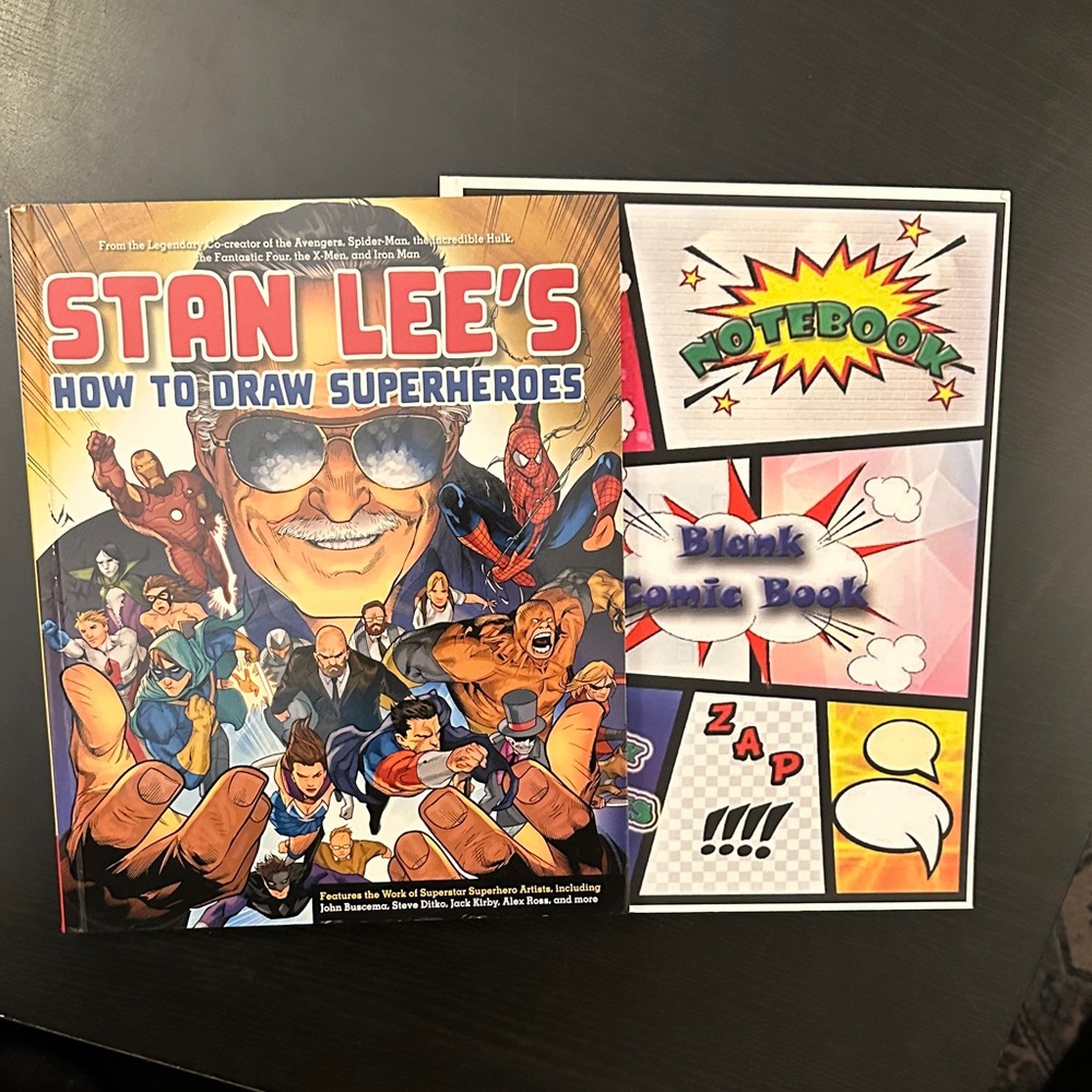 Stan Lee's How to Draw Superheroes Book & Blank Create Your Own Comic Book!